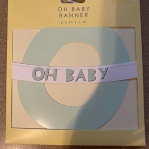 Baby Shower Green Banner Reveal Party “Oh Baby” 6.5 Feet Long NEW.